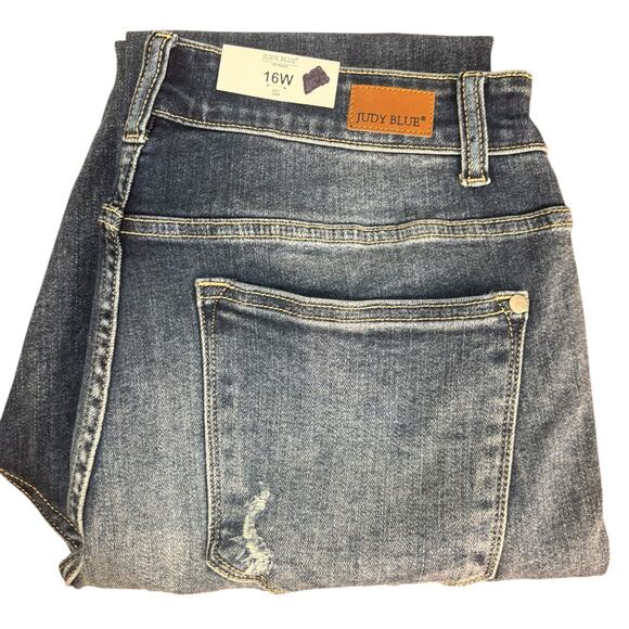 Judy Blue Boyfriend Jeans Women's 16W High Rise Relaxed Fit Ripped Stretch Denim - Picture 15 of 15